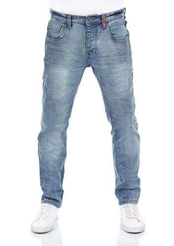 riverso Herren Jeans Hose RIVCaspar Slim Fit Jeanshose Used Look Baumwolle Denim Stretch Blau w30, Farbe:Middle Blue Denim (D257), Größe:30W / 30L von riverso