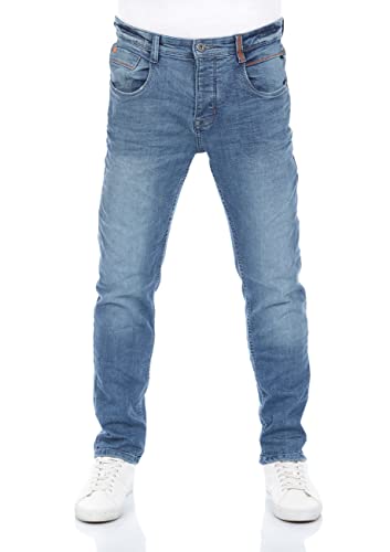 riverso Herren Jeans Hose RIVCaspar Slim Fit Jeanshose Used Look Baumwolle Denim Stretch Blau w31, Farbe:Dark Blue Denim (M265), Größe:31W / 32L von riverso