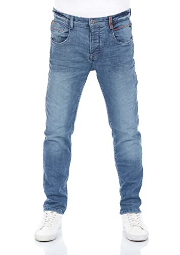 riverso Herren Jeans Hose RIVCaspar Slim Fit Jeanshose Used Look Baumwolle Denim Stretch Blau w34, Farbe:Dark Blue Denim (M265), Größe:34W / 34L von riverso