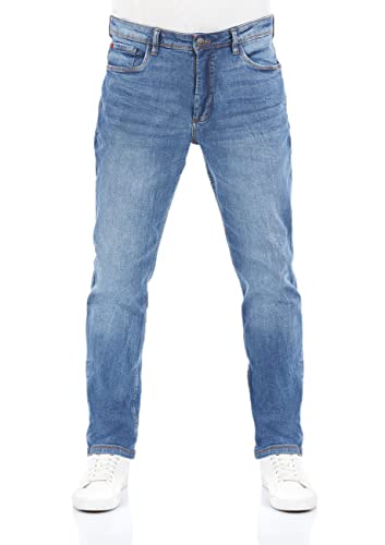 riverso Herren Jeans Hose RIVChris Straight Fit Jeanshose Baumwolle Denim Stretch Blau w33, Farbe:Middle Blue Denim (M236), Größe:33W / 36L von riverso