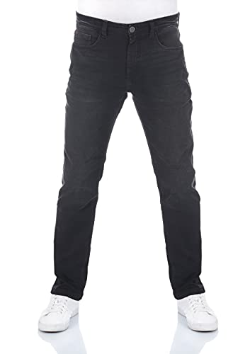 riverso Jeans Herren Stretch lang Straight Fit RIVChris Jeanshose Hose Schwarz w30, Farbe:Black Denim (24000), Größe:30W/32L von riverso