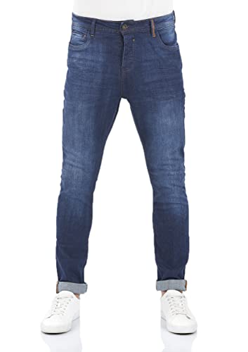 riverso Herren Jeans Hose RIVToni Tapered Fit Jeanshose Baumwolle Denim Stretch Blau w29 w30 w31 w32 w33 w34 w36 w38 w40, Farbe:Dark Blue Denim (D212), Größe:32W / 34L von riverso