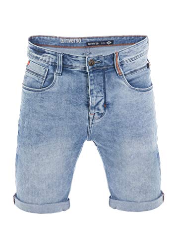 riverso Jeans Shorts Herren Stretch Kurz Regular Fit RIVTom Kurze Hosen Bermuda Shorts Sommer Denim Einfarbig, Größe:W 31, Farbe:Light Blue Denim (L139) von riverso