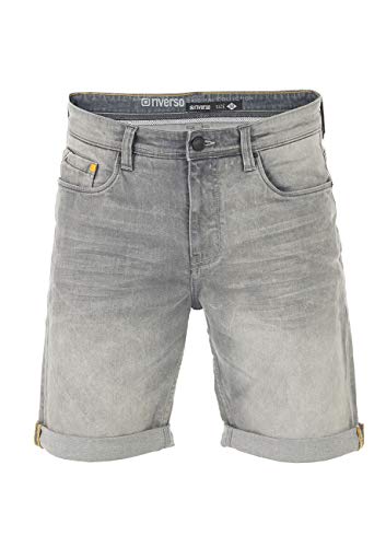 riverso Herren Jeans Shorts RIVUdo Kurze Hose Regular Fit Denim Stretch Short Baumwolle Bermuda Sommer Grau w32, Größe:W 32, Farbe:Grey Denim Stretch (G104) von riverso