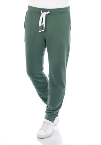 riverso Jogginghose Herren Baumwolle lang RIVLino Regular Fit Sweatpants Trainingshose Freizeithose Sporthose, Größe:3XL, Farbe:Forest Green von riverso