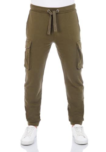 riverso Herren Jogginghose RIVLoris Hose Cargohose Sporthose Cargo Sweatpants Trainingshose Pants Jogger Herrenhose Taschen Regular Grün 3XL, Größe:3XL, Farbe:Ivy Green von riverso