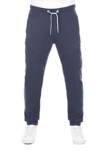 riverso Herren Jogginghose RIVVito Trainingshose Lang Hose Jogger Freizeithose Sporthose Sweathose Biker Taschen Regular Einfarbig Baumwolle Navy S, Größe:S, Farbe:Navy von riverso