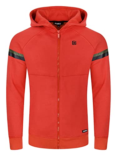 riverso Herren Kapuzenjacke RIVDanilo Hoodie Kapuzenpullover Reißverschluss Kapuze Hooded Jacke Baumwolle Rot 4XL, Größe:4XL, Farbe:Rusty Ochre Red von riverso