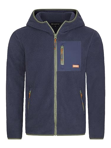 riverso Herren Kapuzenjacke RIVHenning Regular Fit Hoodie Jacke Reißverschluss Fleece Jacke Sweatjacke Kapuzenjacke Kapuze Fleecejacke Blau XL, Größe:XL, Farbe:Navy von riverso