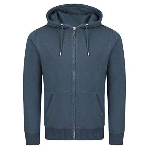 riverso Herren Kapuzenjacke RIVNils Sweatjacke Sweatshirt Kapuzenpullover Hoodie Kapuze Reißverschluss Basic Einfarbig Baumwolle Blau 5XL, Größe:5XL, Farbe:Navy (19400) von riverso