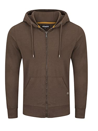 riverso Herren Kapuzenjacke RIVNils Hoodie Reißverschluss Kapuze viele Farben Grau Blau Schwarz Rot Grün Braun S M L XL XXL 3XL 4XL 5XL, Größe:3XL, Farbe:Dark Brown (21400) von riverso