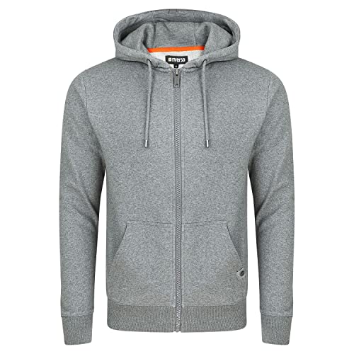 riverso Herren Kapuzenjacke RIVNils Sweatjacke Sweatshirt Kapuzenpullover Hoodie Kapuze Reißverschluss Basic Einfarbig Baumwolle Grau 3XL, Größe:3XL, Farbe:Grey Melange Standard 2 (23300) von riverso