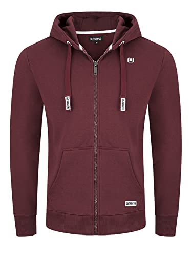 riverso Sweatjacke Herren mit Kapuze Reißverschluss Regular Fit RIVNoah Kapuzenjacke Hoodie Kapuzenpullover Rot 3XL, Größe:3XL, Farbe:Port Red (15400) von riverso
