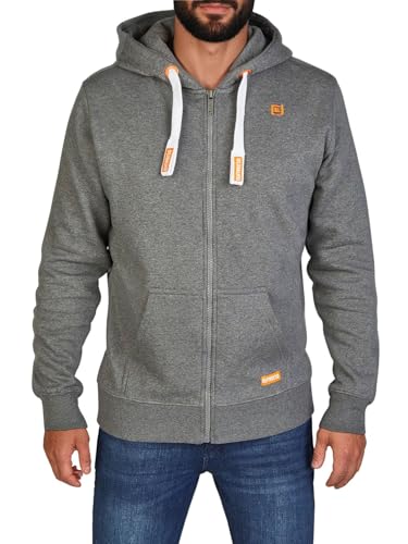 riverso Sweatjacke Herren mit Kapuze Reißverschluss Regular Fit RIVNoah Kapuzenjacke Hoodie Kapuzenpullover Grau L, Größe:L, Farbe:Grey Melange Standard 2 (23300) von riverso