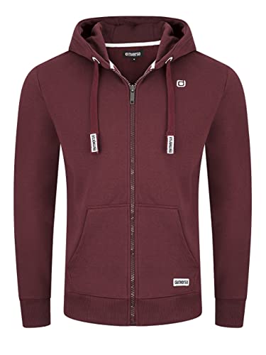 riverso Kapuzenjacke Herren Regular Fit RIVNoah Jacke Sportjacke Sweatjacke Basic Rot M, Größe:M, Farbe:Port Red (15400) von riverso