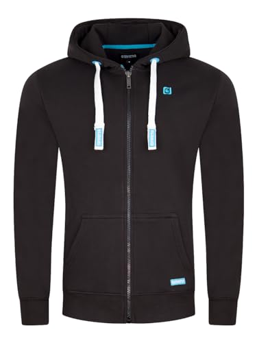 riverso Sweatjacke Herren mit Kapuze Reißverschluss Regular Fit RIVNoah Kapuzenjacke Hoodie Kapuzenpullover Schwarz S, Größe:S, Farbe:Black (24000) von riverso