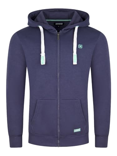 riverso Sweatjacke Herren mit Kapuze Reißverschluss Regular Fit RIVNoah Kapuzenjacke Hoodie Kapuzenpullover Blau S, Größe:S, Farbe:Navy (19400) von riverso