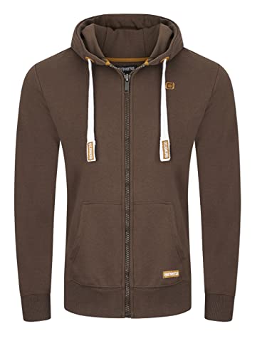 riverso Kapuzenjacke Herren Regular Fit RIVNoah Jacke Sportjacke Sweatjacke Basic Braun 4XL, Größe:4XL, Farbe:Dark Brown (21400) von riverso