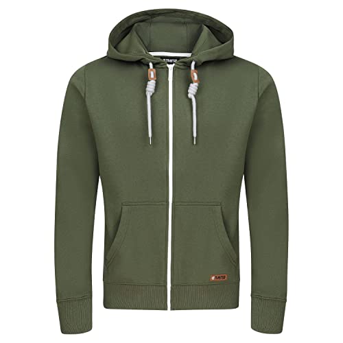 riverso Herren Kapuzenjacke RIVThilo Regular Fit Hoodie Taschen Jacke Reißverschluss Sweatjacke Streetwear Trainingsjacke Basic Grün 4XL, Größe:4XL, Farbe:Ivy Green von riverso