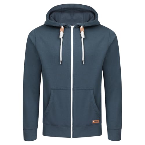 riverso Sweatjacke Herren mit Kapuze Reißverschluss Regular Fit RIVThilo Kapuzenjacke Blau M, Größe:M, Farbe:Navy von riverso