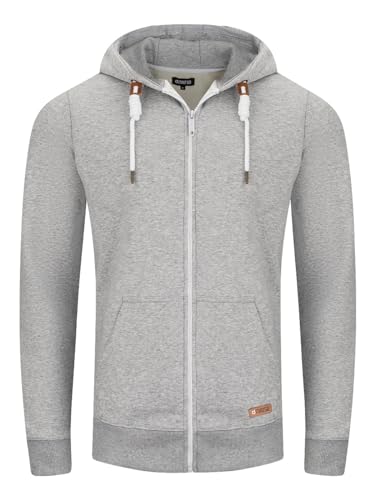 riverso Sweatjacke Herren mit Kapuze Reißverschluss Regular Fit RIVThilo Kapuzenjacke Grau XL, Größe:XL, Farbe:Grey 1 von riverso