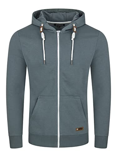 riverso Sweatjacke Herren mit Kapuze Reißverschluss Regular Fit RIVThilo Kapuzenjacke Blau XXL, Größe:XXL, Farbe:Turbid Blue von riverso