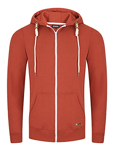 riverso Sweatjacke Herren mit Kapuze Reißverschluss Regular Fit RIVThilo Kapuzenjacke Rot 4XL, Größe:4XL, Farbe:Dark Red von riverso