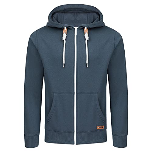 riverso Sweatjacke Herren mit Kapuze Reißverschluss Regular Fit RIVThilo Kapuzenjacke Blau S, Größe:S, Farbe:Navy von riverso