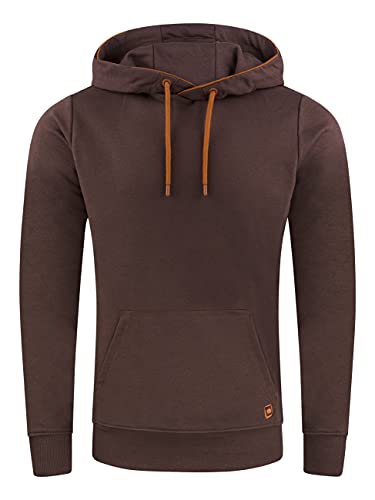 riverso Herren Kapuzenpullover RIVEnno Hoodie Sweatshirt Pullover Kapuze Kängurutaschen Regular Fit Einfarbig Baumwolle Braun 3XL, Größe:3XL, Farbe:Dark Brown (21400) von riverso