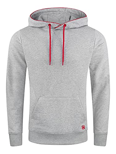 riverso Herren Kapuzenpullover RIVEnno Hoodie Sweatshirt Pullover Kapuze Kängurutaschen Regular Fit Einfarbig Baumwolle Grau 4XL, Größe:4XL, Farbe:Grey Melange Standard 1 (23200) von riverso