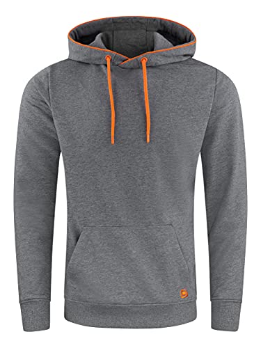 riverso Herren Kapuzenpullover RIVEnno Hoodie Sweatshirt Pullover Kapuze Kängurutaschen Regular Fit Einfarbig Baumwolle Grau S, Größe:S, Farbe:Grey Melange Standard 2 (23300) von riverso