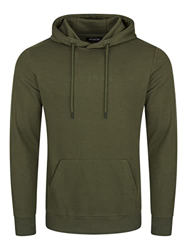 riverso Herren Kapuzenpullover RIVErik Hoodie Sweatshirt Pullover Logo Kapuze Kängurutaschen Regular Einfarbig Baumwolle Grün 4XL, Größe:4XL, Farbe:Ivy Green von riverso