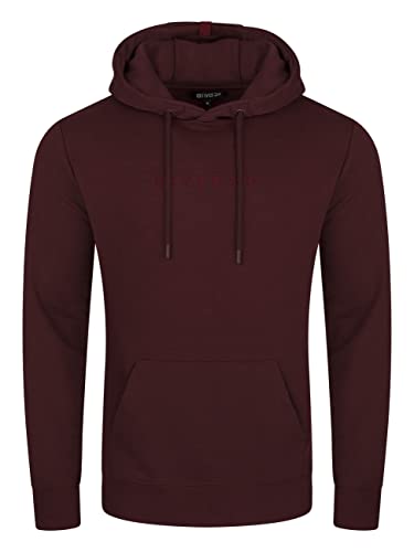 riverso Herren Kapuzenpullover RIVErik Hoodie Sweatshirt Pullover Logo Kapuze Kängurutaschen Regular Einfarbig Baumwolle Rot 4XL, Größe:4XL, Farbe:Port Red von riverso