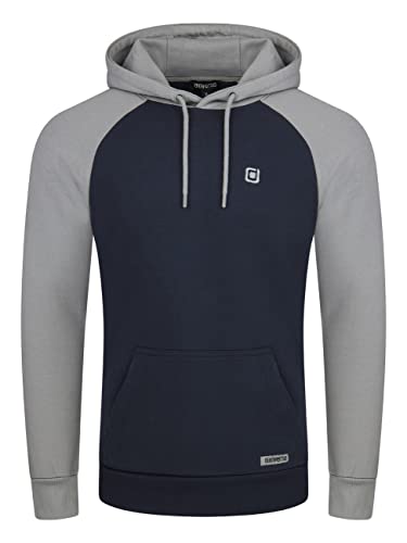 riverso Herren Kapuzenpullover RIVJoris Hoodie Sweatshirt Pullover Kapuze Kängurutaschen Regular Fit Baumwolle Blau 5XL, Größe:5XL, Farbe:Navy von riverso