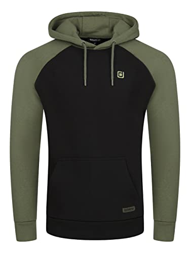 riverso Herren Kapuzenpullover RIVNino Hoodie Sweatshirt Pullover Kapuze Kängurutaschen Regular Fit Baumwolle Schwarz S, Größe:S, Farbe:Black von riverso