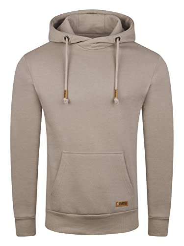 riverso Herren Kapuzenpullover RIVJulian Regular Fit Hoodie Pullover Taschen Streetwear Cross-Over-Kragen Basic Kapuze Sweatshirt Sportswear Beige 3XL, Größe:3XL, Farbe:String Beige von riverso