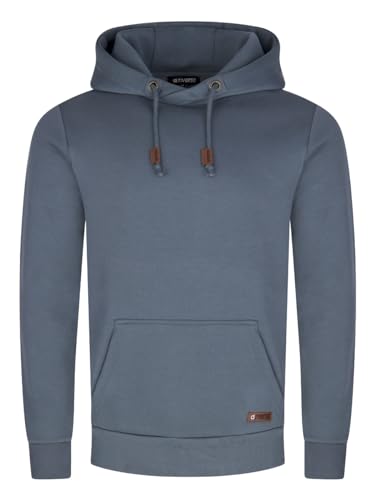 riverso Hoodie Herren Regular Fit RIVJulian Kapuzenpullover Pullover Cross-Over-Kragen Blau L, Größe:L, Farbe:Turpid Blue von riverso