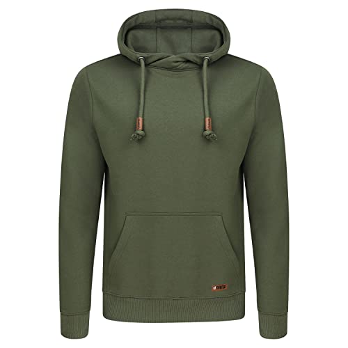 riverso Herren Kapuzenpullover RIVJulian Regular Fit Hoodie Pullover Taschen Streetwear Cross-Over-Kragen Basic Kapuze Sweatshirt Sportswear Grün 3XL, Größe:3XL, Farbe:Ivy Green von riverso