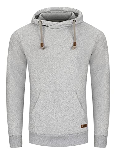 riverso Hoodie Herren Regular Fit RIVJulian Kapuzenpullover Pullover Cross-Over-Kragen Grau 5XL, Größe:5XL, Farbe:Grey 1 von riverso