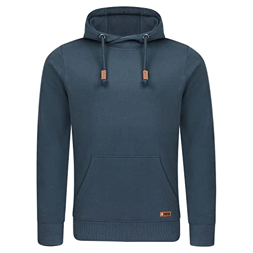 riverso Hoodie Herren Regular Fit RIVJulian Kapuzenpullover Pullover Cross-Over-Kragen Blau XXL, Größe:XXL, Farbe:Navy von riverso