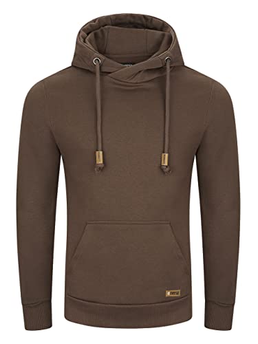 riverso Hoodie Herren Regular Fit RIVJulian Kapuzenpullover Pullover Cross-Over-Kragen Braun 3XL, Größe:3XL, Farbe:Dark Brown (21400) von riverso