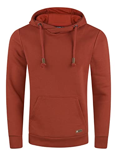 riverso Herren Kapuzenpullover RIVJulian Regular Fit Hoodie Pullover Taschen Streetwear Cross-Over-Kragen Basic Kapuze Sweatshirt Sportswear Rot 4XL, Größe:4XL, Farbe:Rusty Ochre Red (15401) von riverso