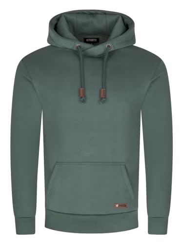 riverso Herren Kapuzenpullover RIVJulian Regular Fit Hoodie Pullover Taschen Streetwear Cross-Over-Kragen Basic Kapuze Sweatshirt Sportswear Grün 3XL, Größe:3XL, Farbe:Forest Green von riverso