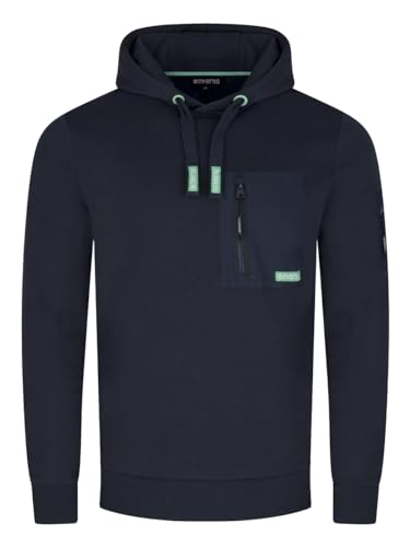 riverso Hoodie Herren Regular Fit RIVLasse Kapuzenpullover Pullover Brusttasche Navy L, Größe:L, Farbe:Navy von riverso