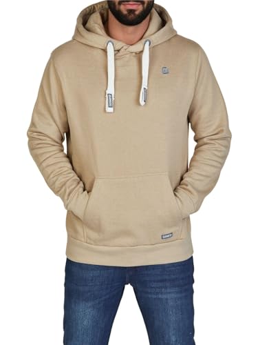riverso Hoodie Herren Regular Fit RIVLinus Kapuzenpullover Pullover Sweatshirt Streetwear Beige, Größe:S, Farbe:Cobblestone Beige von riverso