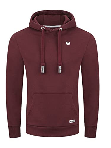 riverso Hoodie Herren Regular Fit RIVLinus Kapuzenpullover Pullover Sweatshirt Streetwear Rot 5XL, Größe:5XL, Farbe:Port Red von riverso