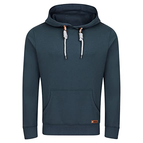 riverso Herren Kapuzenpullover RIVLuca Hoodie Sweatshirt Pullover Kapuze Kängurutaschen Regular Fit Einfarbig Baumwolle Blau 3XL, Größe:3XL, Farbe:Navy (19400) von riverso