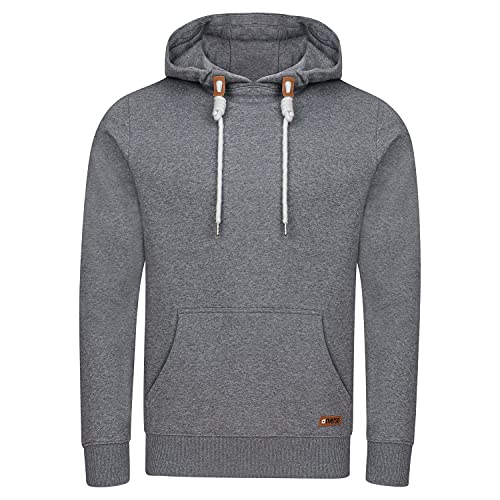 riverso Herren Kapuzenpullover RIVLuca Hoodie Sweatshirt Pullover Kapuze Kängurutaschen Regular Fit Einfarbig Baumwolle Grau 3XL, Größe:3XL, Farbe:Grey Melange Standard 2 (23300) von riverso