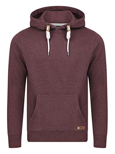 riverso Herren Kapuzenpullover RIVLuca Hoodie Sweatshirt Pullover Kapuze Kängurutaschen Regular Fit Einfarbig Baumwolle Rot XL, Größe:XL, Farbe:Dark Red (15400) von riverso