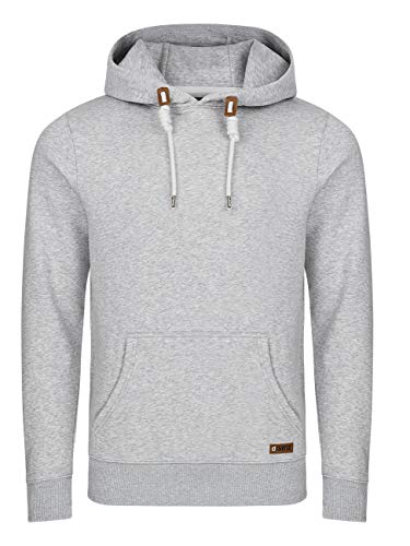 riverso Herren Kapuzenpullover RIVLuca Hoodie Sweatshirt Pullover Kapuze Kängurutaschen Regular Fit Einfarbig Baumwolle Grau XL, Größe:XL, Farbe:Grey Melange Standard 1 (23000) von riverso